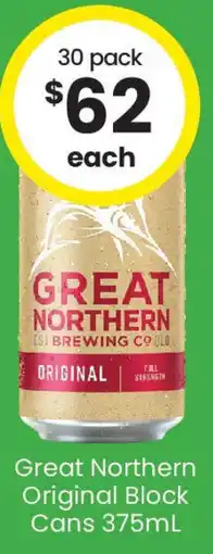 The Bottle O Great Northern Original Block Cans 375mL offer