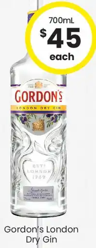 The Bottle O Gordon's London Dry Gin offer