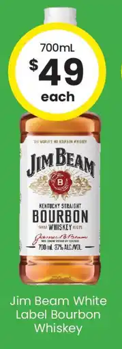 The Bottle O Jim Beam White Label Bourbon Whiskey offer