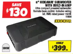 Autobarn 8" HIDEAWAY SUBWOOFER WITH BUILT-IN AMP offer