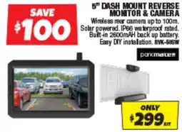 Autobarn 5" DASH MOUNT REVERSE MONITOR & CAMERA offer