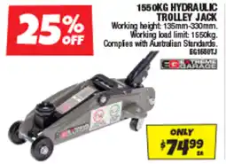 Autobarn 1550KG HYDRAULIC TROLLEY JACK offer