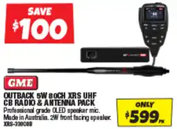 Autobarn OUTBACK 5W 80CH XRS UHF CB RADIO & ANTENNA PACK offer