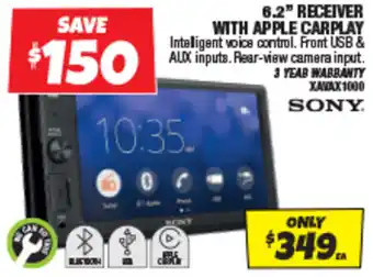 Autobarn 6.2" RECEIVER WITH APPLE CARPLAY offer