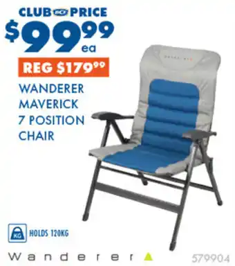 BCF WANDERER MAVERICK 7 POSITION CHAIR offer