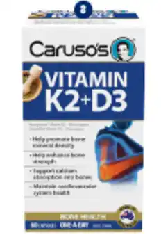 Amcal Pharmacies Caruso's VITAMIN K2+D3 60 Capsules offer