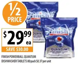 Supabarn FINISH POWERBALL QUANTUM DISHWASHER TABLETS 80 pack offer