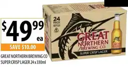 Supabarn GREAT NORTHERN BREWING CO SUPER CRISP LAGER 24 x 330ml offer