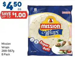 Foodland Mission Wraps 288-567g 8 Pack offer
