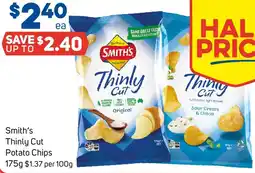Foodland Smith's Thinly Cut Potato Chips 175g offer