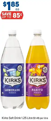 Foodland Kirks Soft Drink 1.25 Litre offer