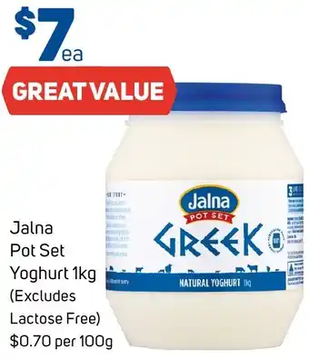 Foodland Jalna Pot Set Yoghurt 1kg offer