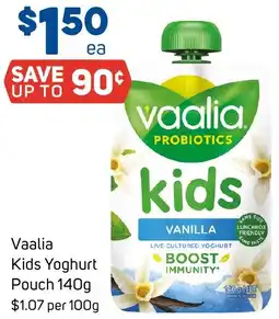 Foodland Vaalia Kids Yoghurt Pouch 140g offer