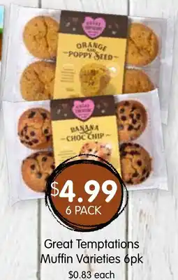 Spudshed Great Temptations Muffin Varieties 6pk offer