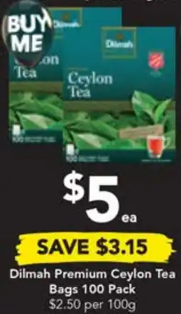 Drakes Dilmah Premium Ceylon Tea Bags 100 Pack offer