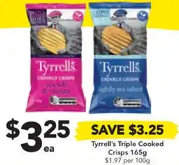 Drakes Tyrrell's Triple Cooked Crisps 165g offer