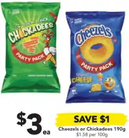 Drakes Cheezels or Chickadees 190g offer