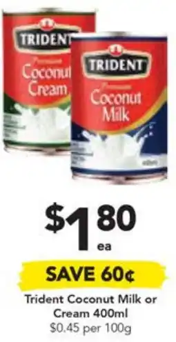 Drakes Trident Coconut Milk or Cream 400ml offer