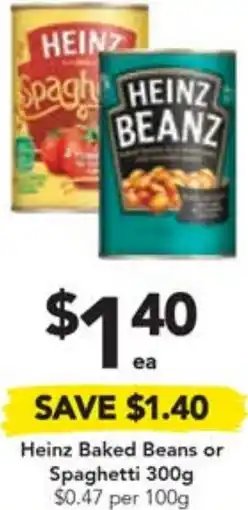 Drakes Heinz Baked Beans or Spaghetti 300g offer