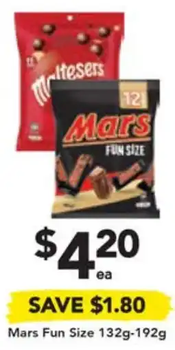 Drakes Mars Fun Size 132g-192g offer