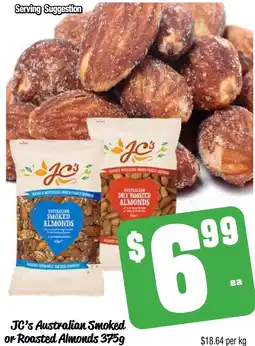 Farmer Jack's JC's Australian Smoked or Roasted Almonds 375g offer