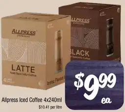 Farmer Jack's Allpress Iced Coffee 4x240ml offer