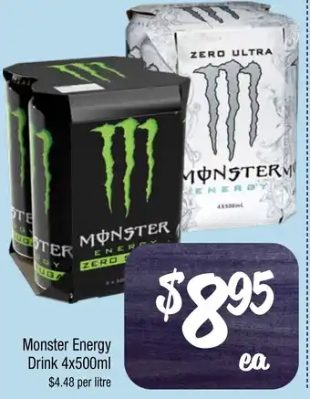 Farmer Jack's Monster Energy Drink 4x500ml offer