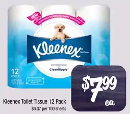 Farmer Jack's Kleenex Toilet Tissue 12 Pack offer