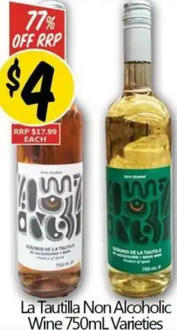 La Tautilla Non Alcoholic Wine 750mL