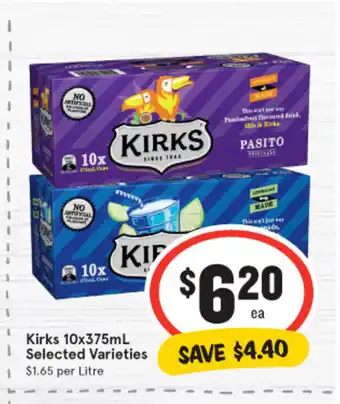 IGA Kirks 10 x 375mL Selected Varieties offer