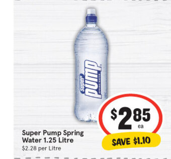 IGA Super Pump Spring Water 1.25 Litre offer