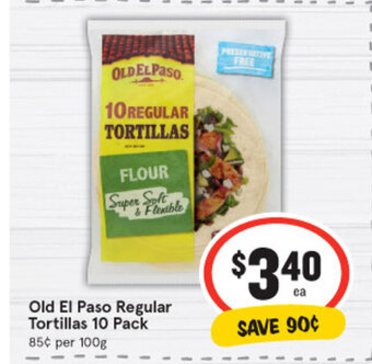 IGA Old El Paso Regular Tortillas 10 Pack offer