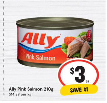 IGA Ally Pink Salmon 210g offer