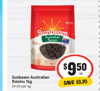 IGA Sunbeam Australian Raisins 1kg offer
