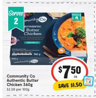 IGA Community Co Authentic Butter Chicken 360g offer