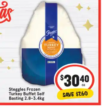 IGA Steggles Frozen Turkey Buffet Self Basting 2.8-3.4kg offer