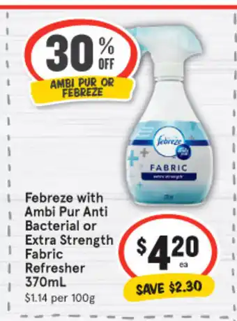 Febreze With Ambi Pur Anti Bacterial or Extra Strength Fabric Refresher 370mL