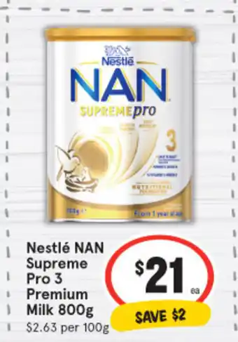 IGA Nestle NaN Supreme Pro 3 Premium Milk 800g offer