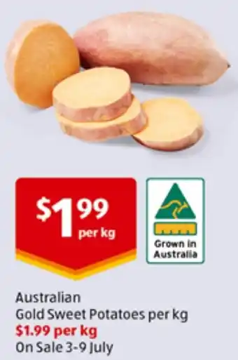 ALDI Australian Gold Sweet Potatoes per kg offer