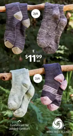 ALDI Adult's Hiking Socks 2pk offer