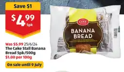 ALDI The Cake Stall Banana Bread 5pk/500g offer