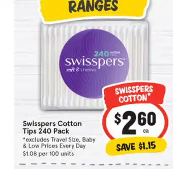 IGA Swisspers Cotton Tips 240 Pack offer