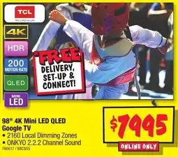 JB Hi-Fi TCL 98" 4K Mini LED QLED Google TV offer