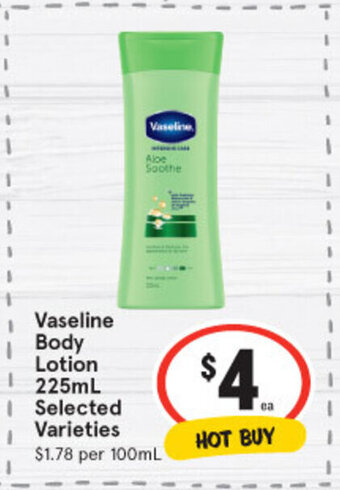 IGA Vaseline Body Lotion 225mL offer