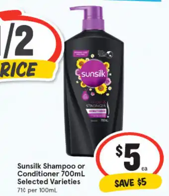 IGA Sunsilk Shampoo or Conditioner 700ml offer