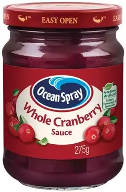 IGA Ocean Spray Cranberry Sauce 275g Selected Varieties offer