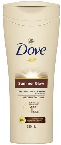 IGA Dove Summer Glow Body Lotion 250mL Selected Varieties offer