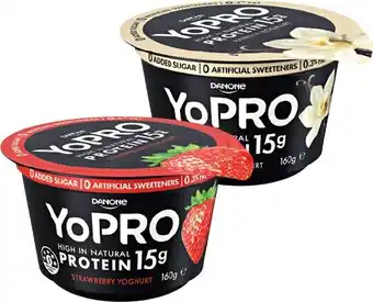 IGA Danone YoPRO Protein 15g Yoghurt 160g Selected Varieties offer