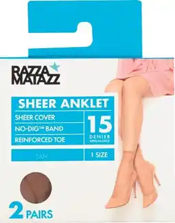 IGA Razza Matazz Sheer Anklet Tan or Black 2 Pack offer