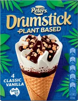IGA Peters Drumstick Plant Based Classic Vanilla 4 Pack offer